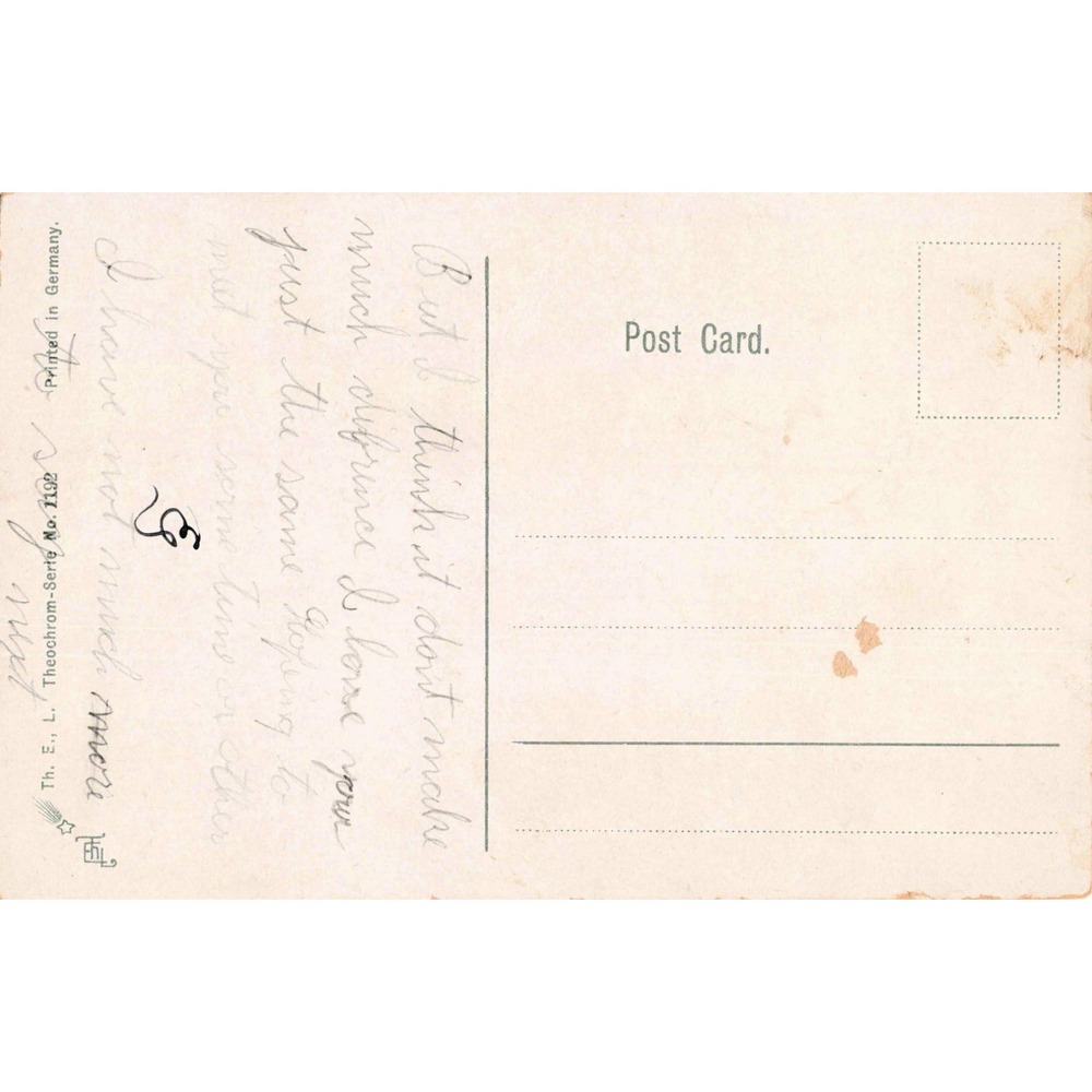 Vintage Postcard A Happy Meeting Romantic Couple Acorn Border Germany 1192 - Picture 2 of 2